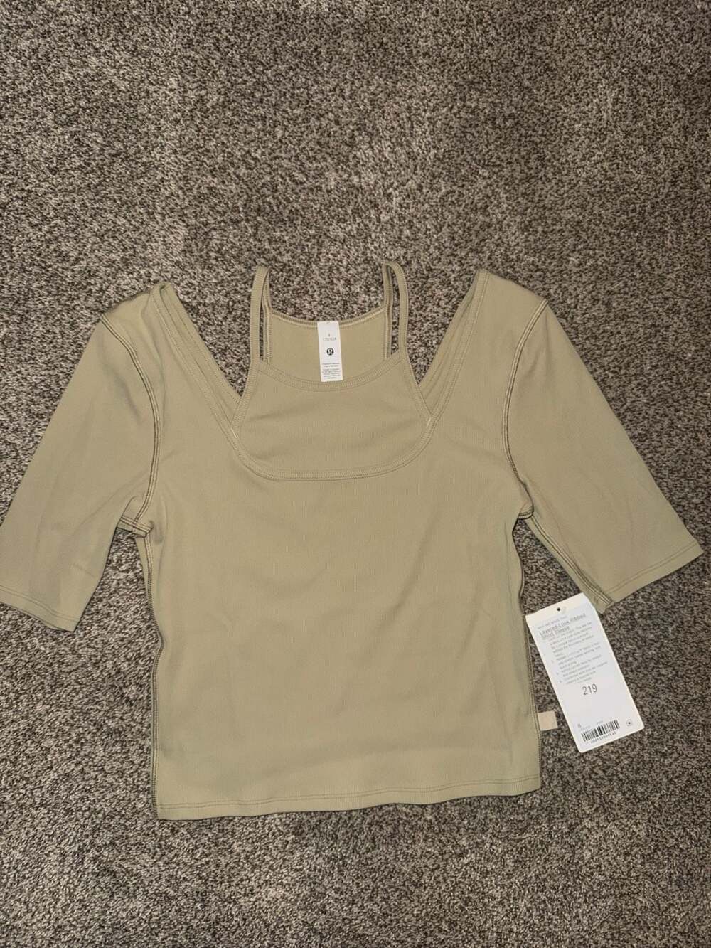 Lululemon Layered-Look Ribbed Short Sleeve Size 8 Campark